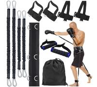 MuscleForge Boxing Resistance Bands for Training at Home - Full Body Workout Set with Belt & Straps - Boxing Training Equipment for Punching, Jumping, MMA & Speed Conditioning - 12-Piece Kit