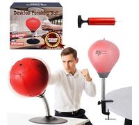 MuscleForge Desktop Punching Bag with Desk Clamp & Suction Cup - Punch Ball for Stress Relief at Work - Desk Boxing Bag for Home or Office Activity - Fun Gift for Teens & Colleagues, Pump Included