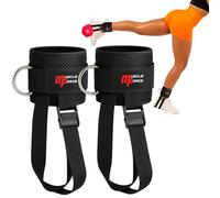 MuscleForge Dumbbell Foot Strap with Metal Buckles & Ankle Weight System - Ankle Cuffs for Gym, Leg Straps for Foot Weights & Tibialis Trainer for Hamstring Curls, Leg Extensions, and Home Workouts x2