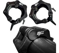 MuscleForge® Olympic Barbell Collars, 50mm Gym Weight Bar Clips, Quick Release Barbell Clamps for Olympic Bar, Securely Fastened 2 pcs.