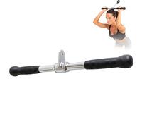 MuscleForge Straight Bar Cable Attachment 50 cm - Chrome Rotating Tricep Bar with Non-Slip Handles - Triceps Pull Down Bar for Cable Machines - Gym Accessories for Biceps, Triceps & Back Workouts