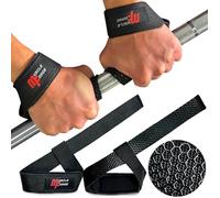 MuscleForge Weight Lifting Straps, Gym Wrist Straps, Anti-Slip Lifting Wraps for Deadlift, Deadlift Wrist Support For Powerlifting & Weightlifting, Padded Neoprene Heavy Duty, 60 cm, Black/Pink