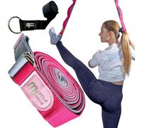 MuscleForge Yoga Strap for Stretching with Door Hook, 300 cm Leg Stretcher and Leg Stretch Strap for Ballet, Yoga, Pilates, Martial Arts Training - Adjustable Loops for Flexibility & Mobility