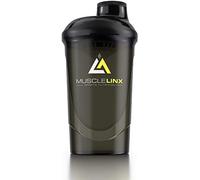 Musclelinx Sports Nutrition Protein shaker screw top 100% LEAK PROOF drinks bottle 600ml to 800ml by Musc (black/grey)