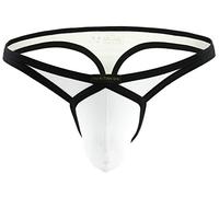 MuscleMate® Premium Men's Thong Sexy Sport Comfort G-String Hot Thong for Man Low Raise Underwear (XL, White)