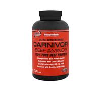 MuscleMeds Carnivor Beef Aminos - Ultra-Concentrated 300 Tabs with BCAAs, Creatine & Growth Factors for Muscle Growth