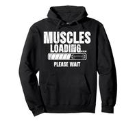 Muscles Loading Please Wait Benchpress Dumbbell Weights Gym Pullover Hoodie