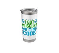 Muscles Writing Code Software Developer Programming Stainless Steel Insulated Tumbler