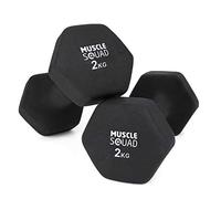MuscleSquad Fixed Weight Neoprene Dumbbells - Dumbbells from 1kg - 6kg - For Toning, Strength and Muscle Training - For Home Or Gym Use - Free Exercise Chart Included (2)