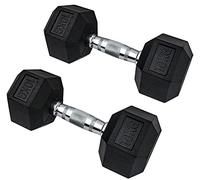 MuscleSquad Hex Rubber Dumbbell Pairs (9kg) | Durable Easy Grip Dumbbell Weights for Home Workouts