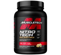 MuscleTech NitroTech 100% Whey Gold Protein Powder, Build Muscle Mass, Whey Isolate Protein Powder & Peptides, Protein Shake For Men & Women, 5.5g BCAA, 28 Servings, 908g, French Vanilla Cream