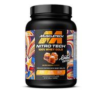 MuscleTech NitroTech 100% Whey Gold Protein Powder, Build Muscle Mass, Whey Isolate Protein Powder & Peptides, Protein Shake For Men & Women, 5.7g BCAA, 28 Servings, 908g, Salted Caramel