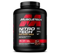 MuscleTech NitroTech 100% Whey Gold Protein Powder, Build Muscle Mass, Whey Isolate Protein Powder & Peptides, Protein Shake For Men & Women, 5.5g BCAA, 71 Servings, 2.27kg, Double Rich Chocolate