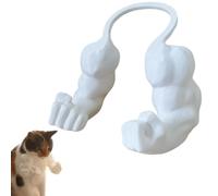 Muscular Arms for Cats, Cat Muscle Arms, Funny 3D Printed Pet Props Neck Hanging Arm, Novel Cat's Giant Hand Muscle Arm Clenched with Fists for Birthday Party, Halloween Costume Accessories(White)