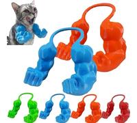 Muscular Arms for Cats, Reative Cat Muscle Arms, 3D Printed Creative Giant Strong Cat's Neck Arm, Halloween Cat Costume Funny Kitten Superhero Pet Cosplay Accessories Birthday Party Supplies(Blue+Oran