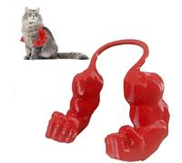 Muscular Arms for Cats, Reative Cat Muscle Arms, 3D Printed Creative Giant Strong Cat's Neck Arm, Halloween Cat Costume Pet Cosplay Accessories Birthday Party Supplies (red)
