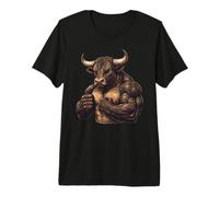 Muscular Bull Powerlifting Weightlifting Gym Workout Premium T-Shirt