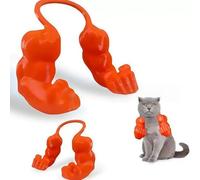 Muscular Cat Neck Arm Accessory, Soft Rubber Material Difficult to Damage, Ideal for Pet Costume Dress-Up, Halloween, Cosplay, Party. (Orange)