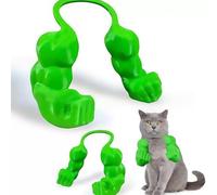 Muscular Cat Neck Arm Accessory, Soft Rubber Material Difficult to Damage, Ideal for Pet Costume Dress-Up, Halloween, Cosplay, Party. (Green)