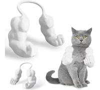 Muscular Cat Neck Arm Accessory, Soft Rubber Material Difficult to Damage, Ideal for Pet Costume Dress-Up, Halloween, Cosplay, Party. (White)