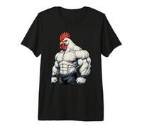 Muscular Chicken Powerlifting Weightlifting Gym Workout Premium T-Shirt