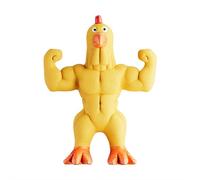 Muscular Duck Figurine - Fun Dog Chew Toy & 3D Printed Desk Decor, Strong Rubber Duck Sculpture for Play and Display, Chewable Collectible for Pets and Gym Offic (Yellow)