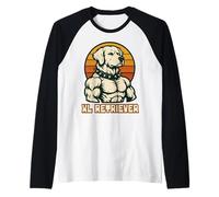 Muscular English Cream Golden Retriever Dog Lover Raglan Baseball Tee