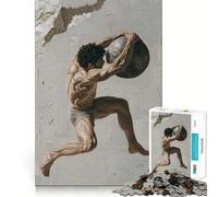 Muscular Figure Throwing Stone 1000 Piece Jigsaw Puzzles for Teenagers Jigsaw Reason Skill Toy Shared Fun Tight Cut Wall Art Decor (50x75cm)