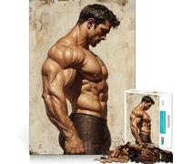 Muscular Man Portrait Jigsaw Puzzles for Adults 1000 Piece Reason Skill Toy Anxiety Relief Exact Cut Elegant Gift (50x75cm)