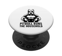 Muscular Pitbull Runs The Household PopSockets Adhesive PopGrip