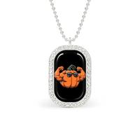 Muscular Pumpkin Trainer Women's Necklaces Pendant Necklace Fashion Diamond Jewelry with Chain