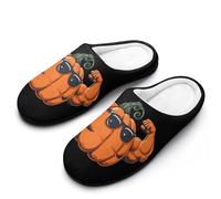 Muscular Pumpkin Trainer Women's Warm Slippers Non-Slip Rubber Cotton Winte Shoes for Indoor Outdoor