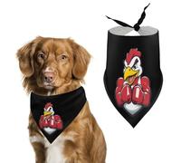 Muscular Rooster Fighting Cock Dog Bandanas Puppy Triangle Kerchief Cat Scarfs Washable Bibs Pet Gifts