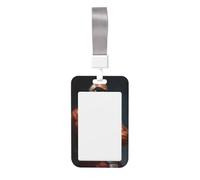 Muscular Santa Claus Black Sunglasses Sliding Id Badge Holder Hard Plastic Work Card Case Name Tag Protector for Nurses Office