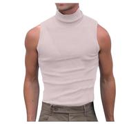 Muscular Sleeveless Vest Solid Color Sexy Off Shoulder Striped Disco Top Wool Jackets, pink, 3XL