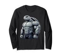 Muscular Turtle Powerlifting Weightlifting Gym Workout Long Sleeve T-Shirt