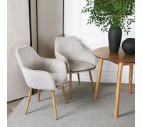 Muse - Accent Chair in Woven Yarn Fabric Upholstery Home Garden Direct Beige One Size