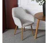 Muse - Accent Chair in Woven Yarn Fabric Upholstery Home Garden Direct Cream One Size