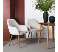 Muse - Accent Chair in Woven Yarn Fabric Upholstery Home Garden Direct Cream One Size