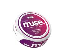 MUSE Caffeine Pouches Smart Energy Supplement - Sugar Free & Nicotine Free Focus Formula with Alpha GPC & L-Theanine - Strawberry Raspberry Cherry (Boost 140mg)