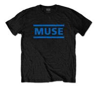 Muse Dark Blue Band Logo T-Shirt Mens Black L MUSETS01MDBB03