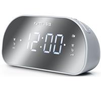 Muse Dual Alarm Clock Radio, Mirror Fronted FM PLL, M-170CMR