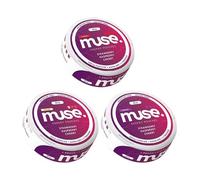 Muse Energy Pouch Trial Pack - Strawberry Raspberry Cherry Flavour - All Strength Levels - Sugar Free & Caffeine Pouches with Alpha GPC and L-theanine, 3 Pack