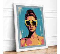Muse in Yellow Modern Framed Wall Art Print A1 (84.1×59.4cm) White, Wall