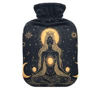 Muse Moon Godness Boho Gothic hot Water Bottles with Soft Cover, 2L Water Bottle Bag for Arthritis, Period Cramps, Bolsa para agua Caliente