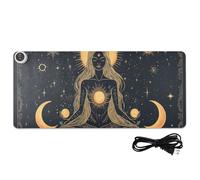 Muse Moon Godness Boho PU Heated Large Mouse Pad 31.5 x 13 in Anti Slip Computer Pad for Keyboard Desk Writing Essentials