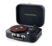 Muse MT-201 Gold Black Stereo Turntable/USB/Bluetooth Stereo System AUX-in with 2 Built-in Speakers