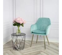 Muse - Set Of 2 Accent Chairs In Velvet - (Blue Gold Leg)