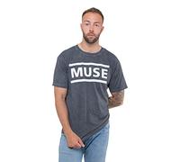 MUSE T Shirt Band Logo Official Mens Dye Wash Black XL