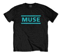Muse T Shirt Light Blue Band Logo Official Mens Black M